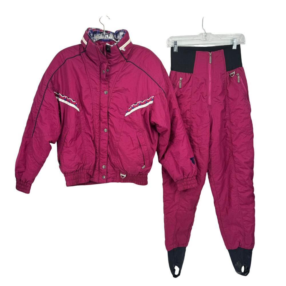 Tyrolia by Head‎ VTG Skiwear Women’s 2 PC SZ 8 Apres 80s Y2K Purple Fleece Snow